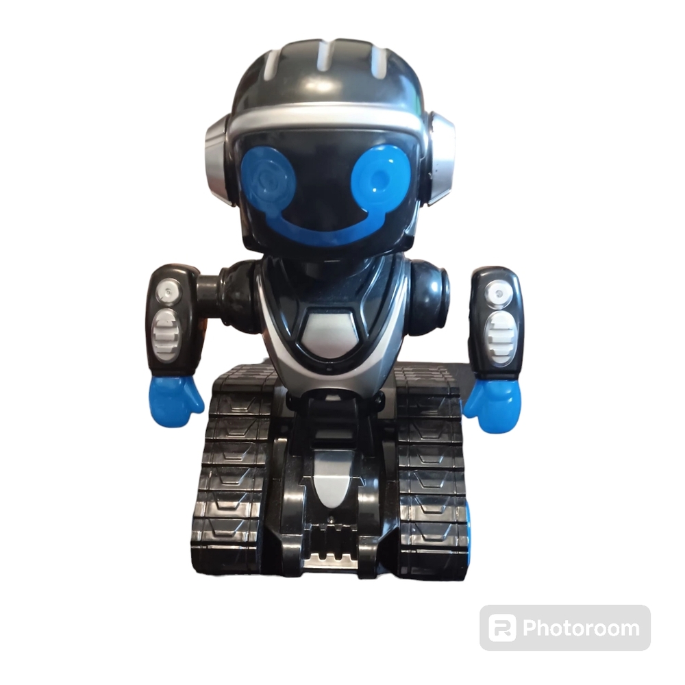ROBO Black/Blue/Silver Interactive Action Robot Lights Up